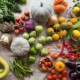 Italian vegetables on a table