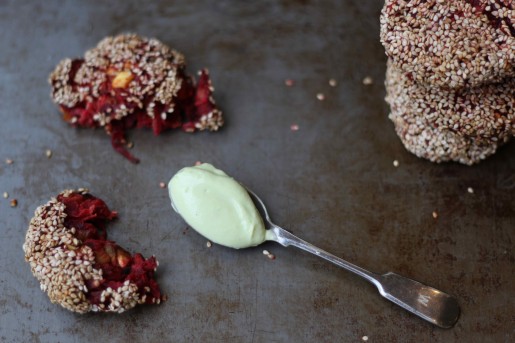 Beetroot patties and avocado dip copy